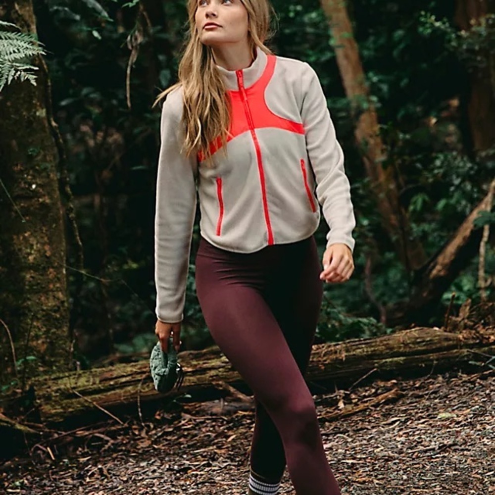 Women's Cream and Pink fleece Jacket